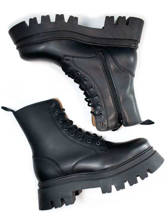 Track Sole 8-Eye Lace Up Boots | Vegan Boots