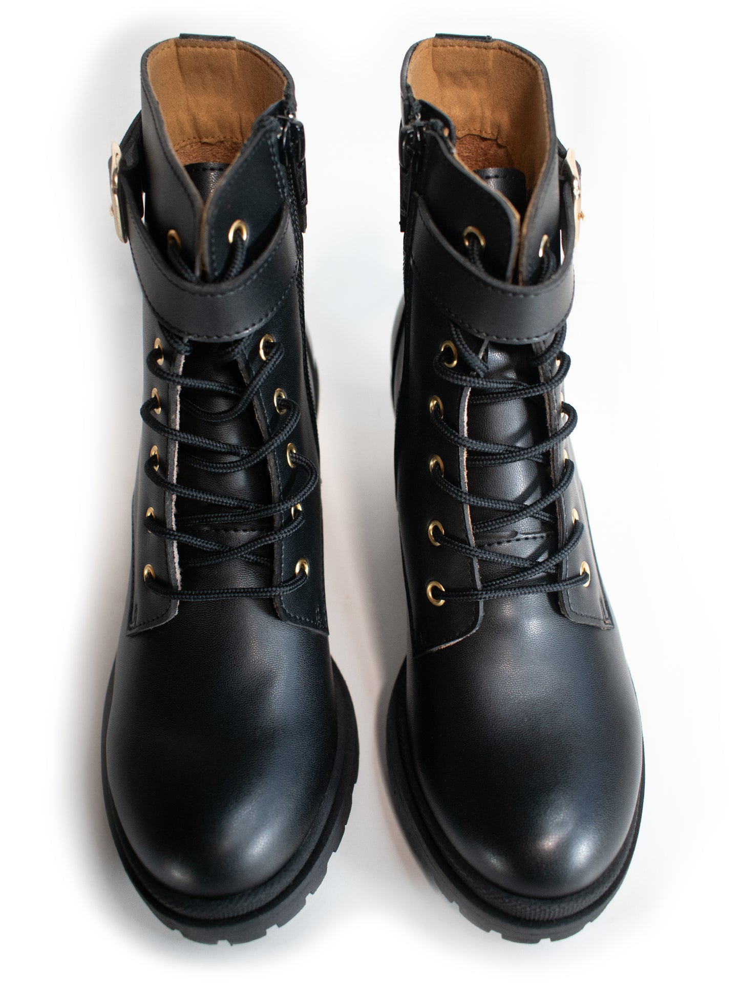 Bottines à lacets et semelle piste