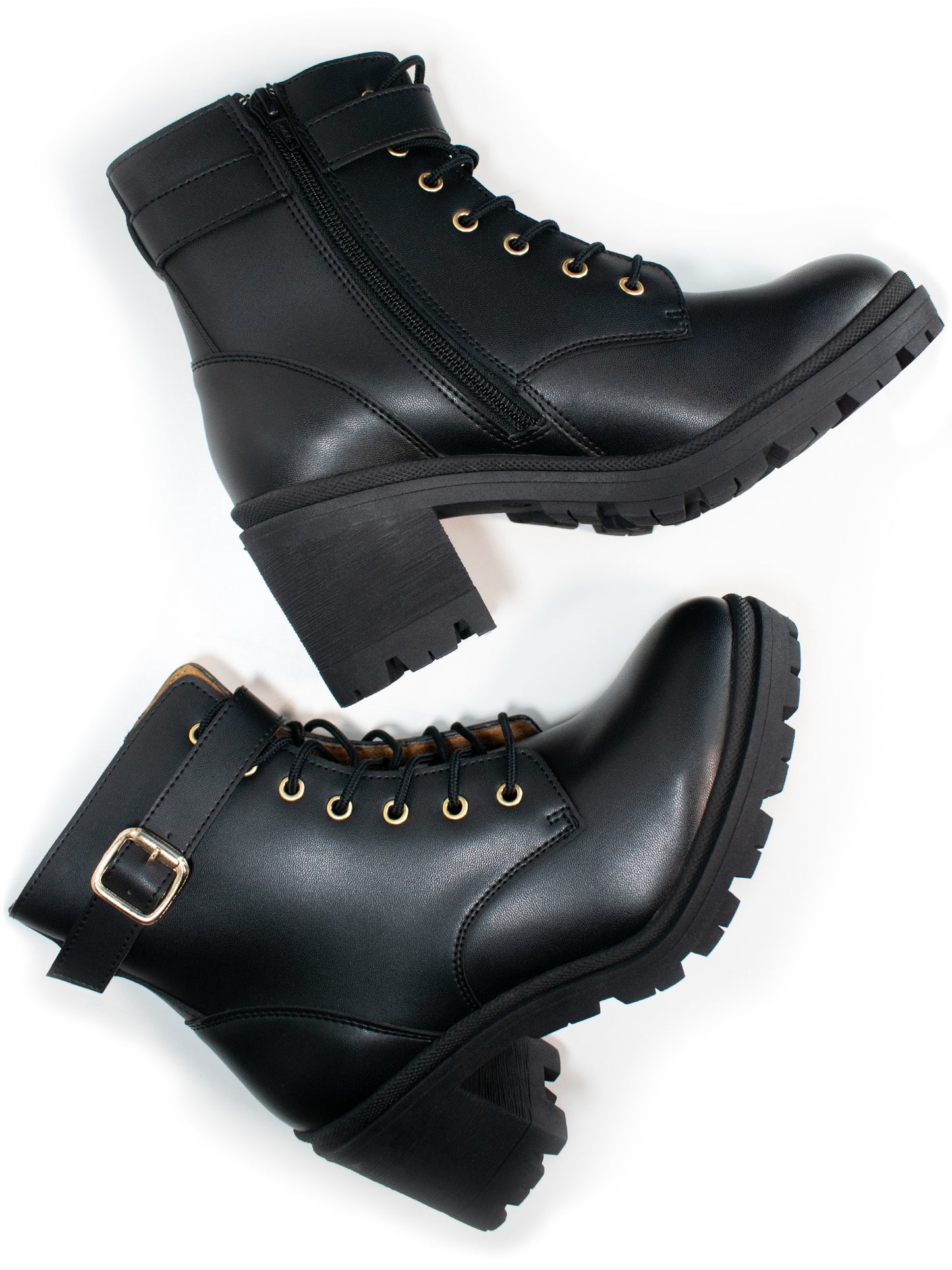 Bottines à lacets et semelle piste