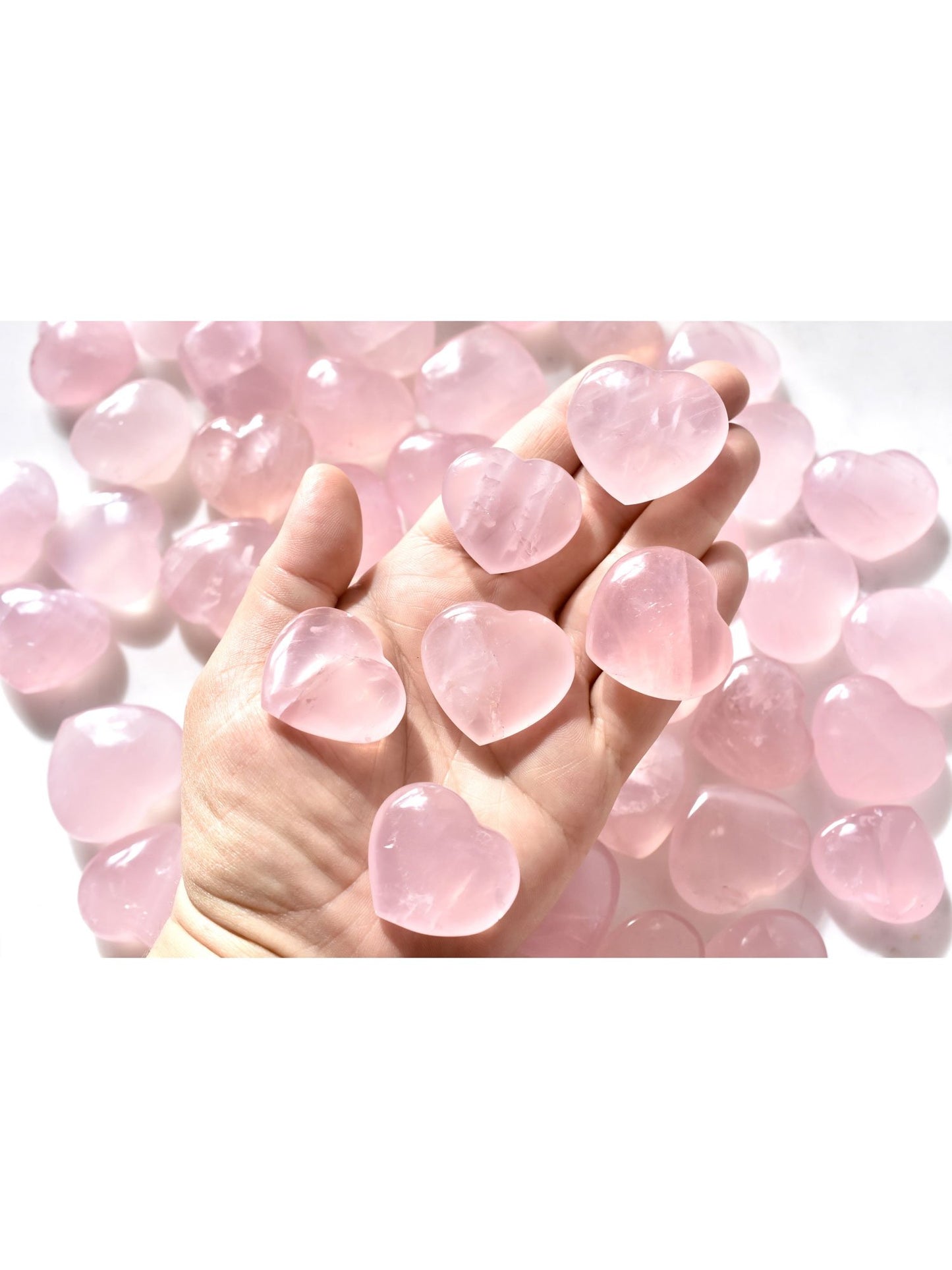 Apothicaire à cœur ouvert Quartz rose Cristaux de cœur Rose Madagascar Minéral