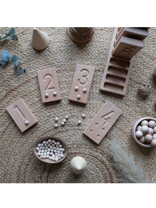 The Little Coach House Number Counting Blocks Montessori Learning Resource |