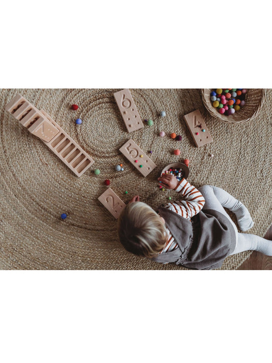 The Little Coach House Number Counting Blocks Montessori Learning Resource |
