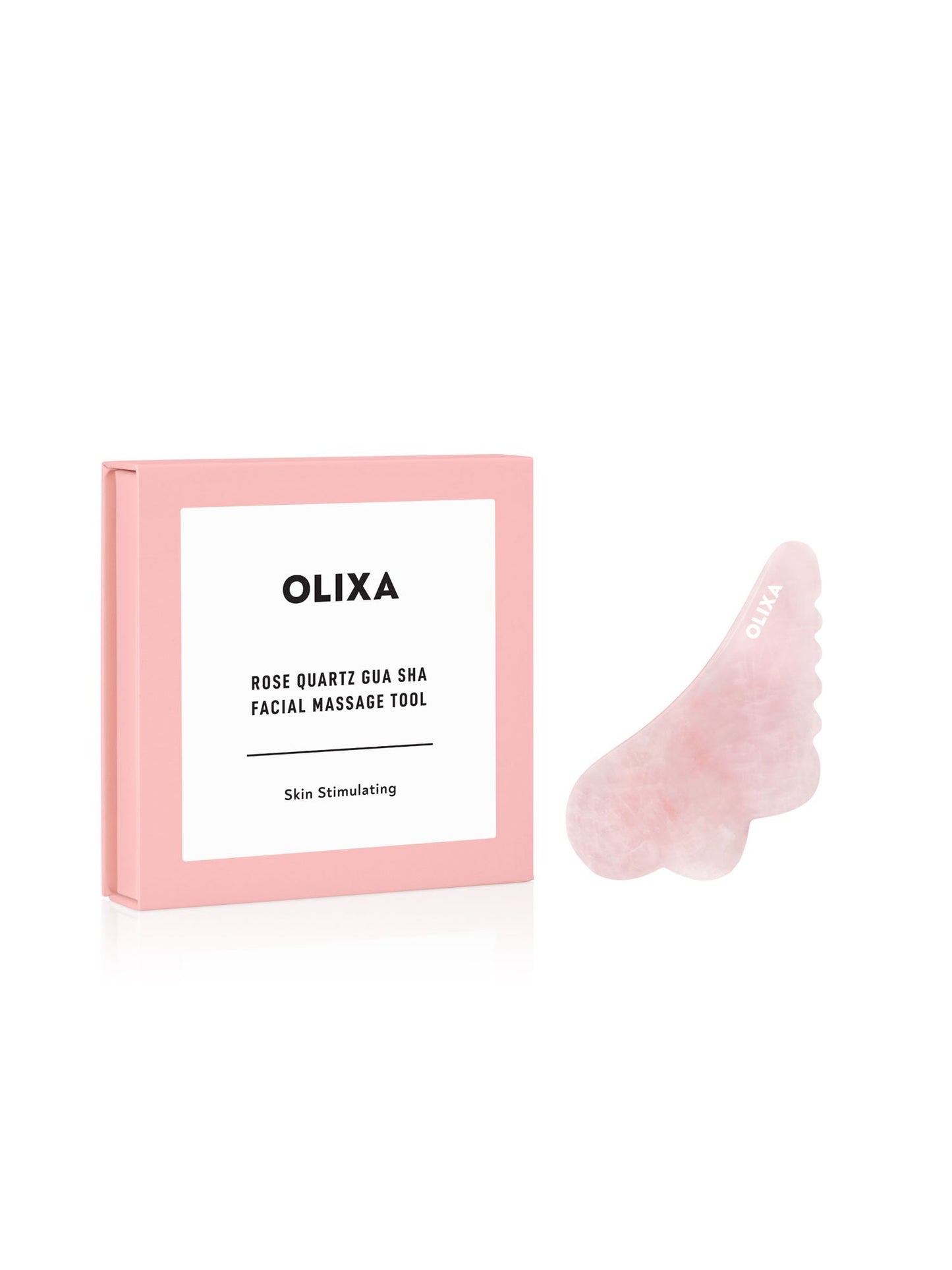 Outil de massage du visage Gua Sha au quartz rose OLIXA