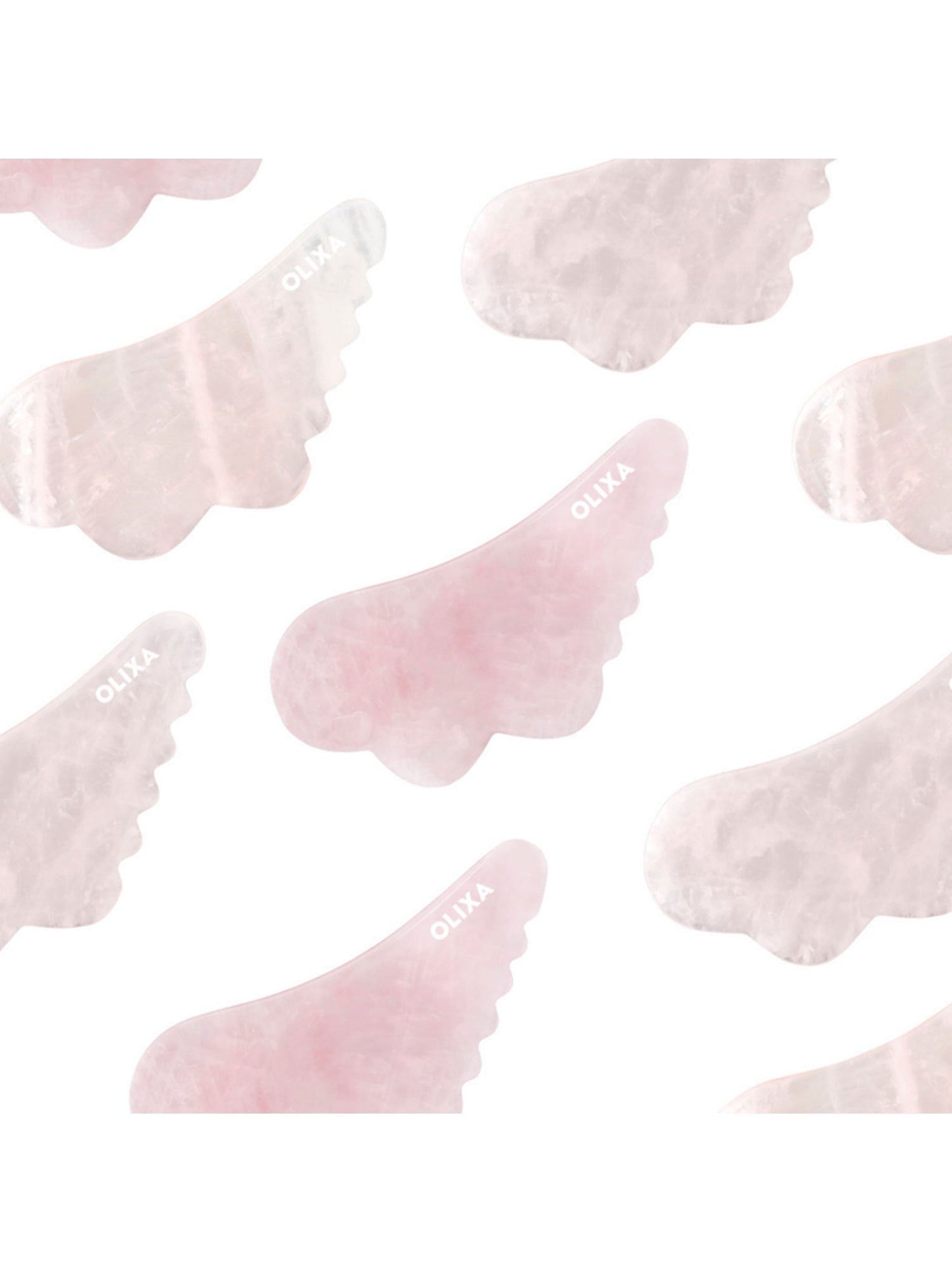 Outil de massage du visage Gua Sha au quartz rose OLIXA