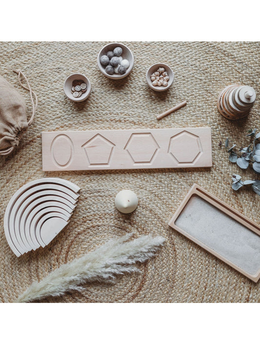 The Little Coach House Shape Board Montessori Learning Resource |