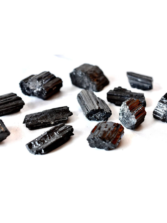 Open Heart Apothecary Black Tourmaline Stones, Raw Protection Crystals, Feng Shui