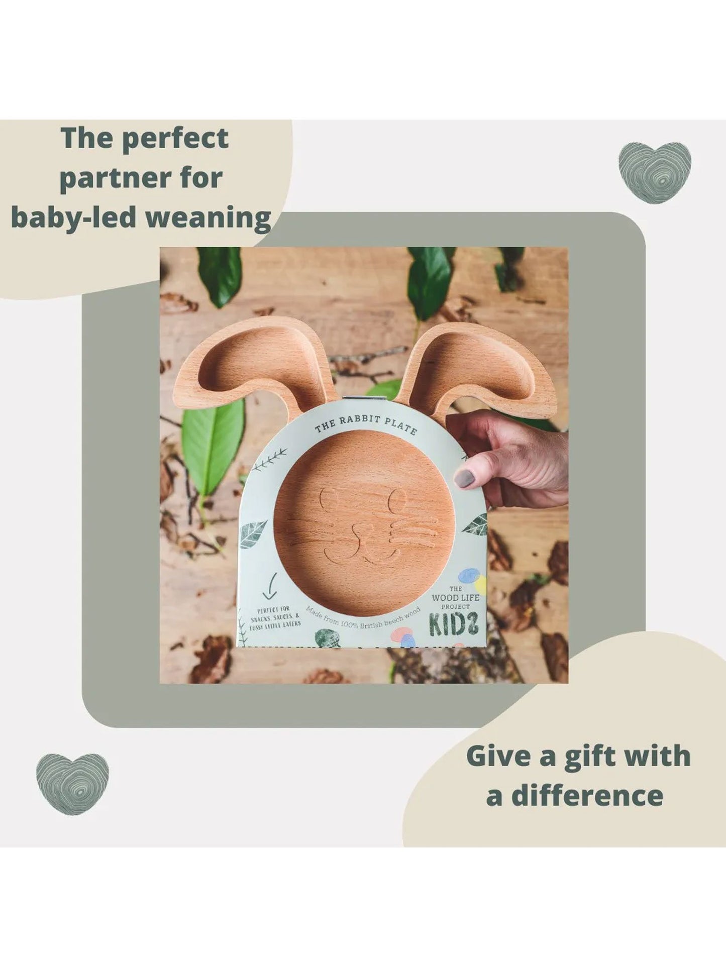 Assiette/assiette pour enfants en bois écologique The Wood Life Project