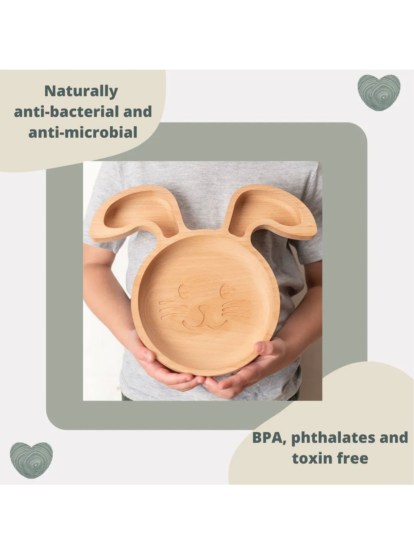 Assiette/assiette pour enfants en bois écologique The Wood Life Project