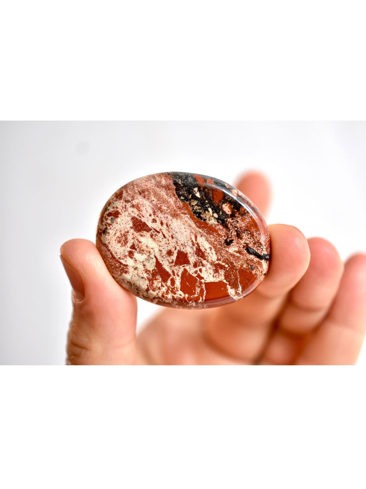 Open hart apotheker Brecciated Jasper Palm stenen natuurlijke rode kristallen