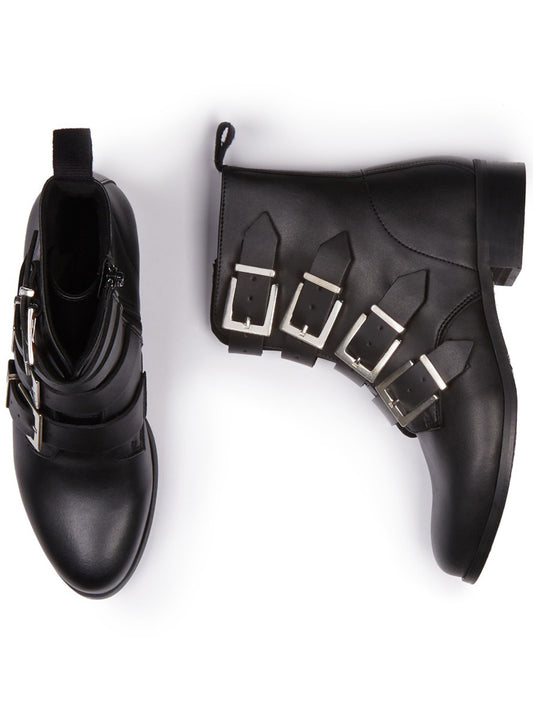 4 Strap Biker Boots | Vegan Boots