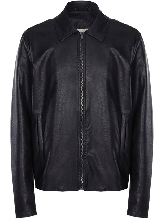 Shirt Collar Jacket | Vegan Leather Jackets