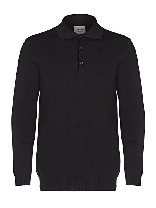 Recycled Long Sleeve Polo | Vegan Knitwear