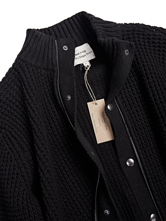 Recycled Waffle Cardigan | Vegan Knitwear