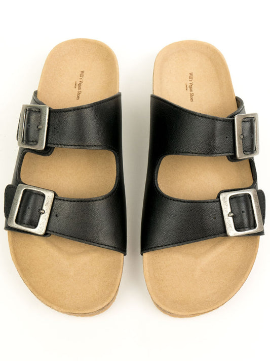 Two Strap Footbed Sandals | Vegan Sandals
