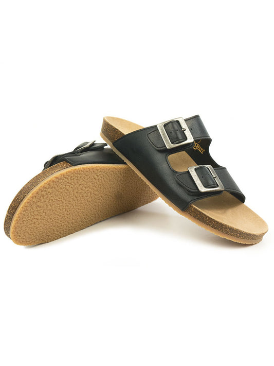 Two Strap Footbed Sandals | Vegan Sandals