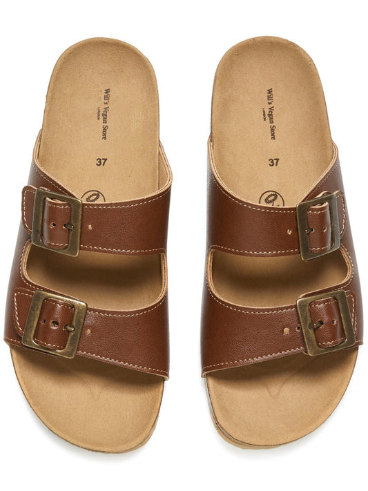 Two Strap Footbed Sandals | Vegan Sandals