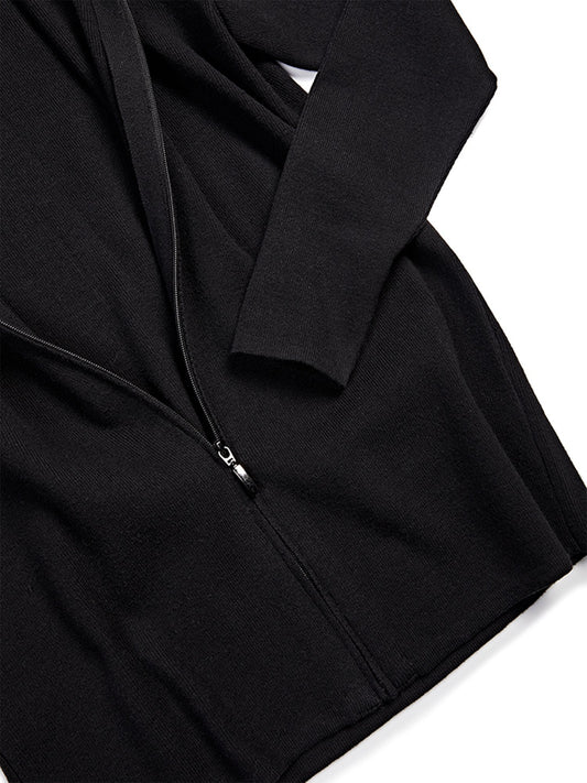 Recycled Zip Up Knit Hoodie | Vegan Knitwear