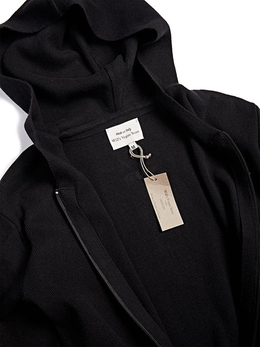 Recycled Zip Up Knit Hoodie | Vegan Knitwear