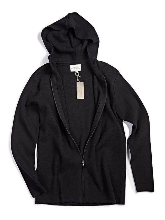 Recycled Zip Up Knit Hoodie | Vegan Knitwear