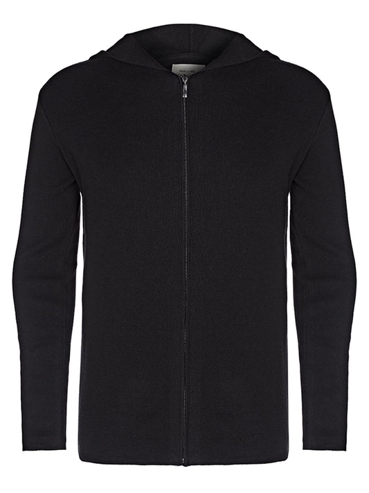 Recycled Zip Up Knit Hoodie | Vegan Knitwear