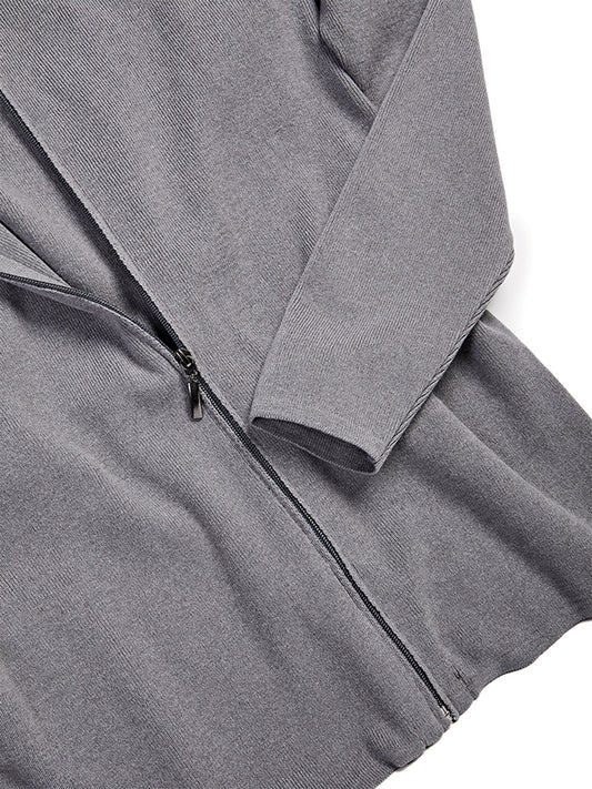 Recycled Zip Up Knit Hoodie | Vegan Knitwear