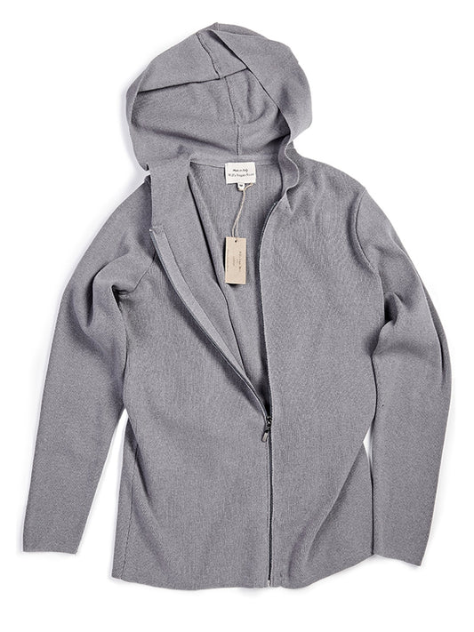 Recycled Zip Up Knit Hoodie | Vegan Knitwear