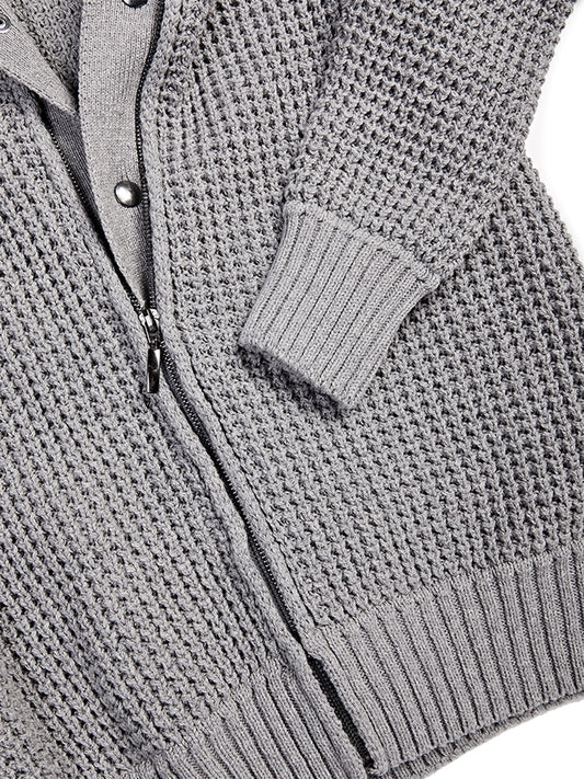 Recycled Waffle Cardigan | Vegan Knitwear