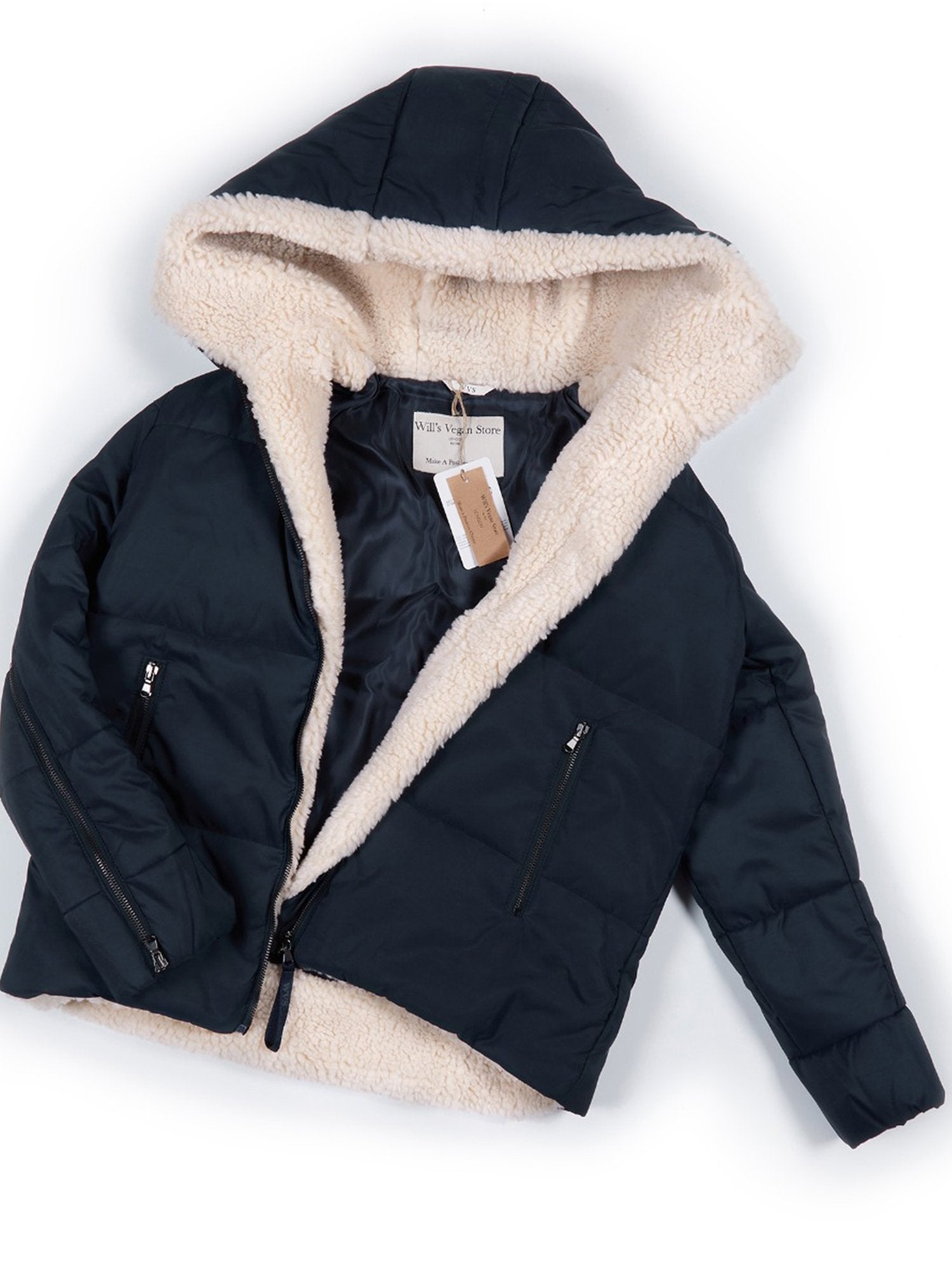 Vegan Women's Recycled Vegan Shearling Puffer | Will's Vegan Store