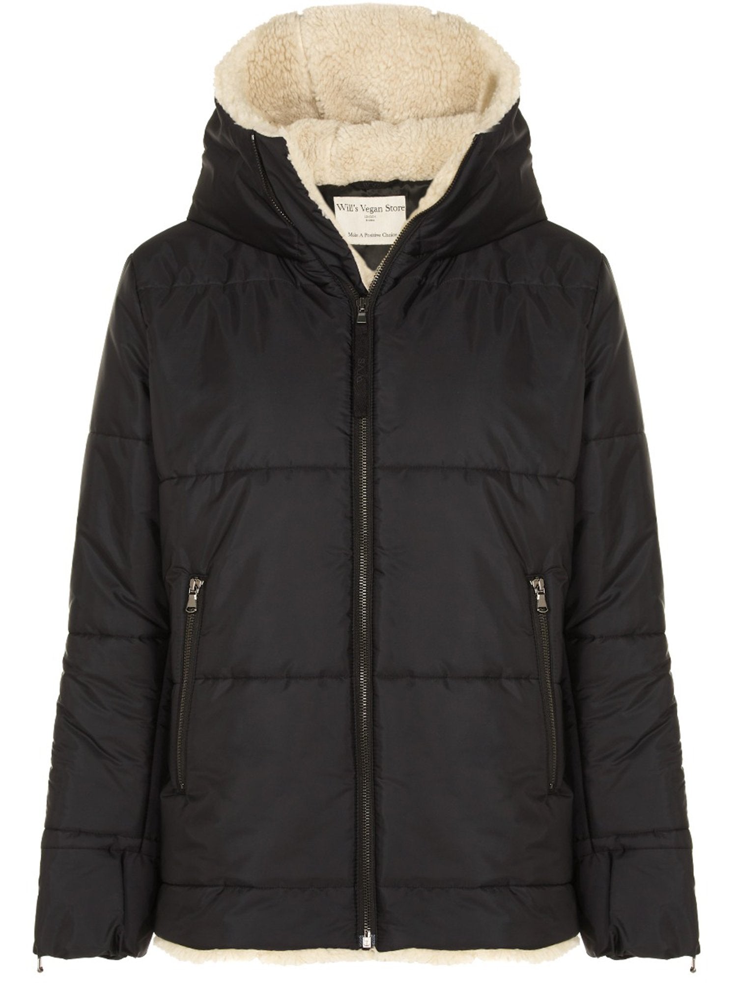 Vegan Women's Recycled Vegan Shearling Puffer | Will's Vegan Store