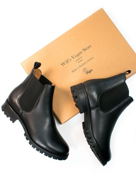 Wide Fit Luxe Deep Tread Chelsea Boots | Vegan Boots