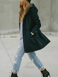 Vegan Wool Hooded Coat