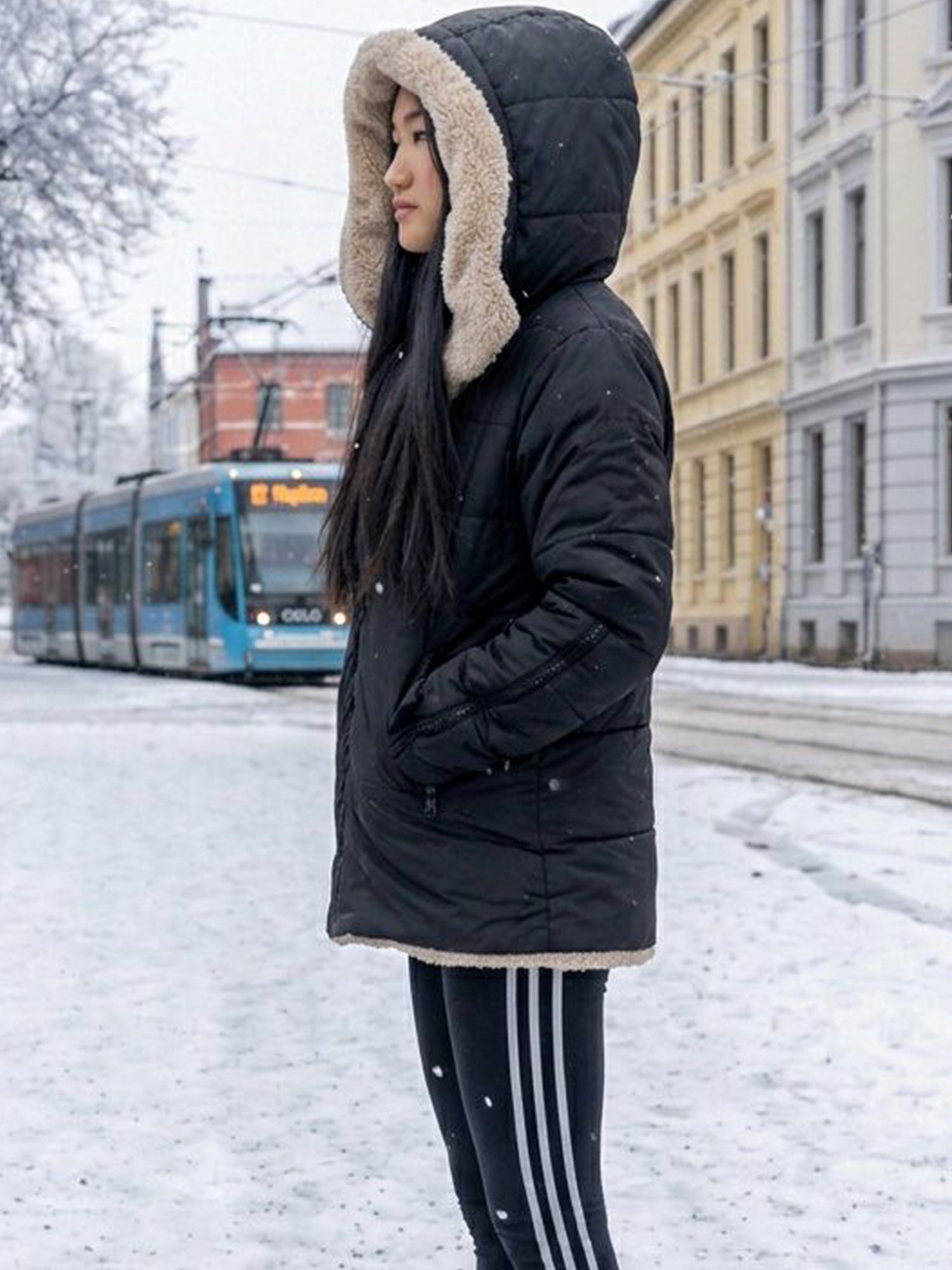 Recycled Vegan Shearling Puffer