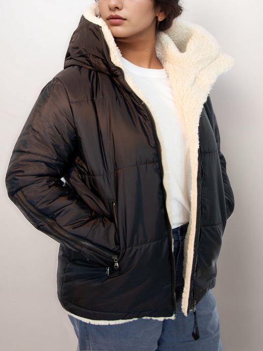 Recycled Vegan Shearling Puffer | Vegan Puffer Jackets