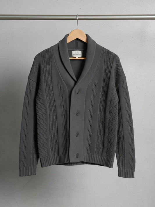 Grof gebreid vest met knopen