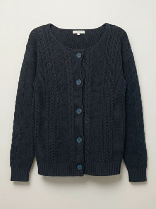 Chunky Button Up Knited Cardigan | Vegan Knitwear