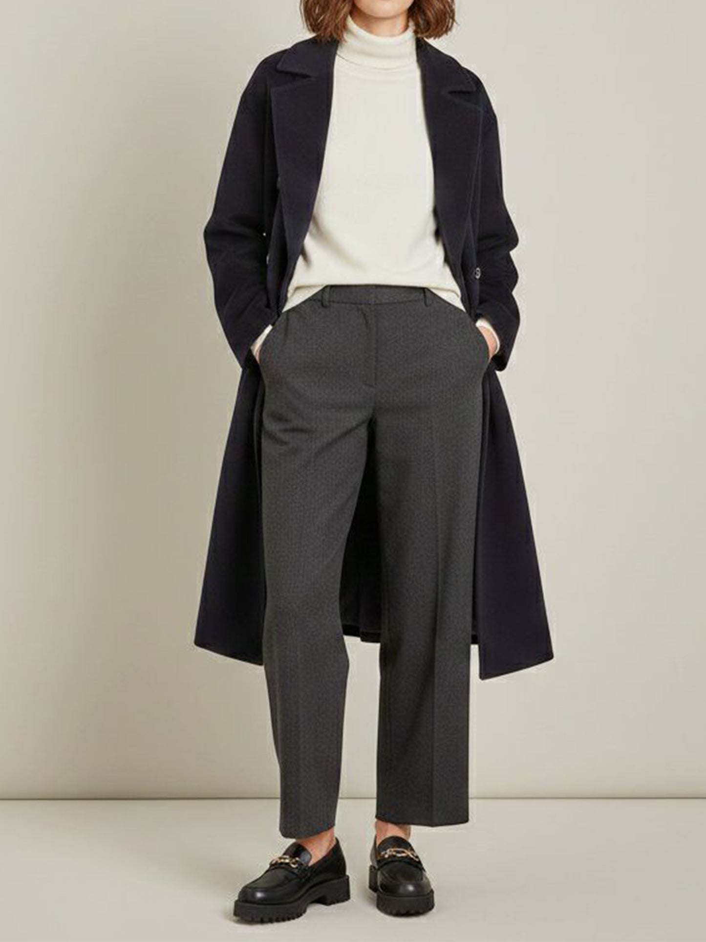 Double Breasted Vegan Wool Coat