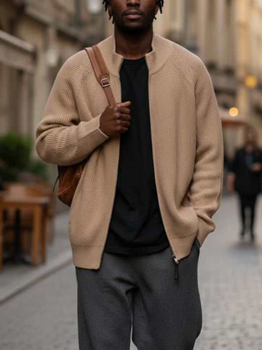 Gebreid jack met volledige ritssluiting 