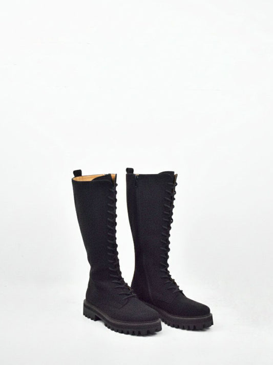 Lace-Up Vegan Suede High Boots | Vegan Boots