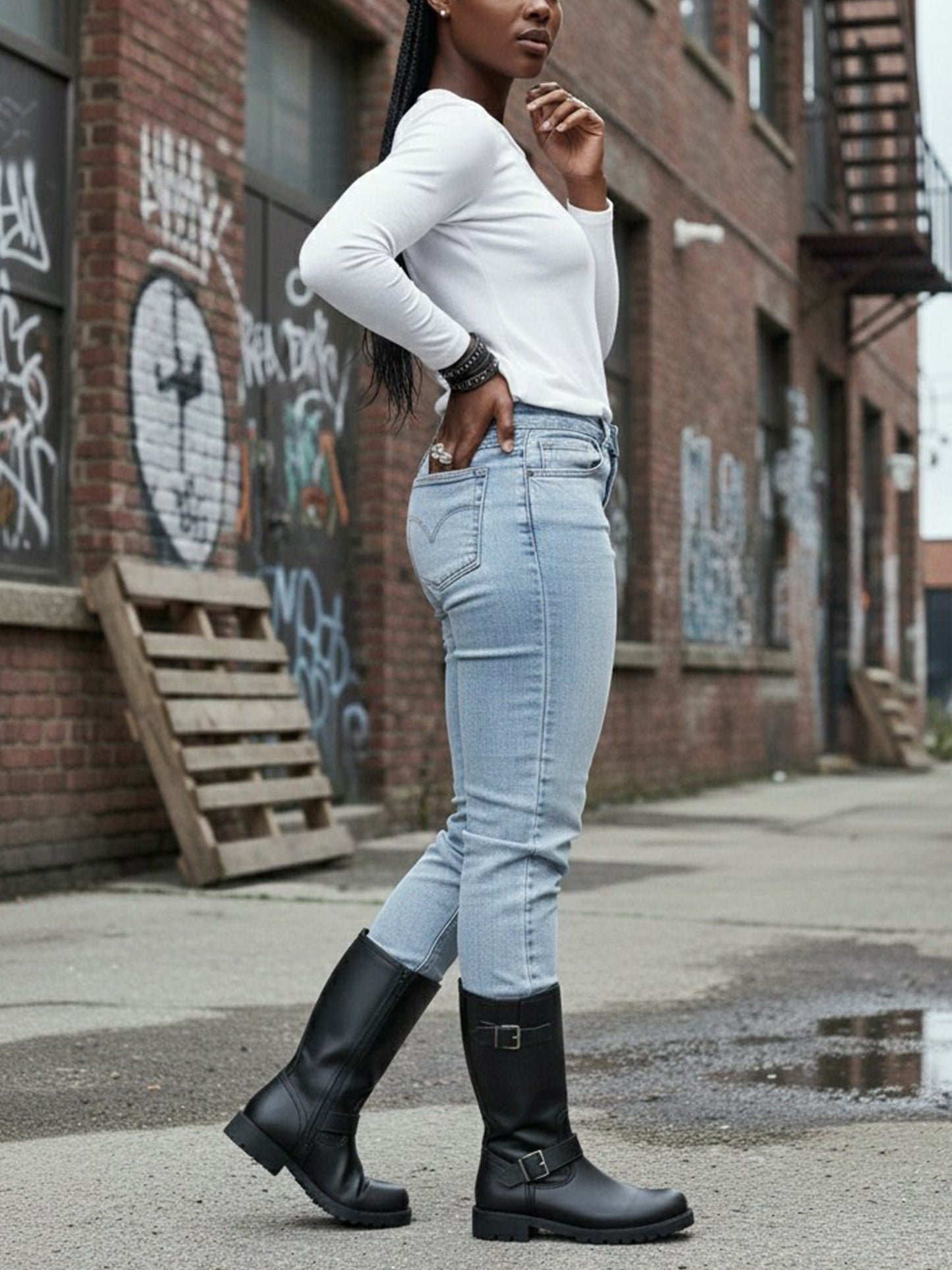 Halflange motorlaarzen 