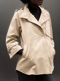 Trench-coat en gaberdine de coton 