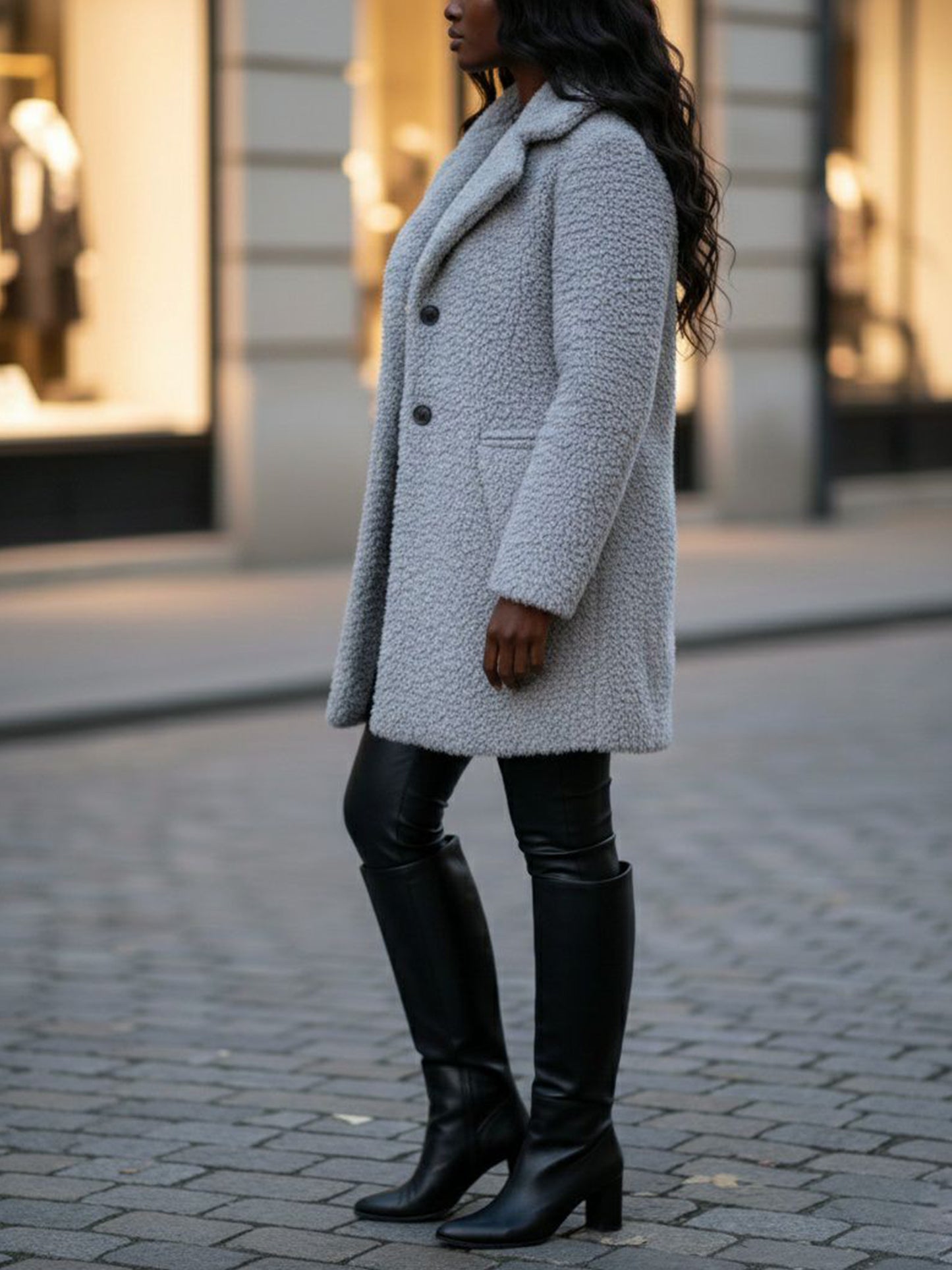 Manteau bouclé recyclé 