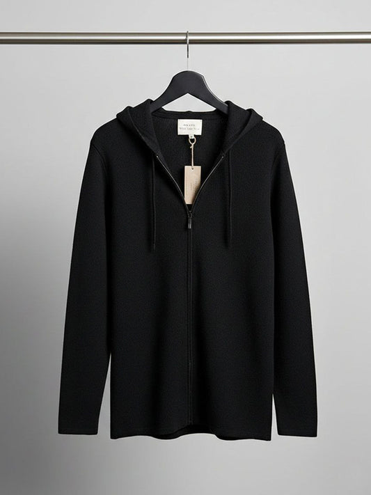 Gerecyclede gebreide hoodie met rits 