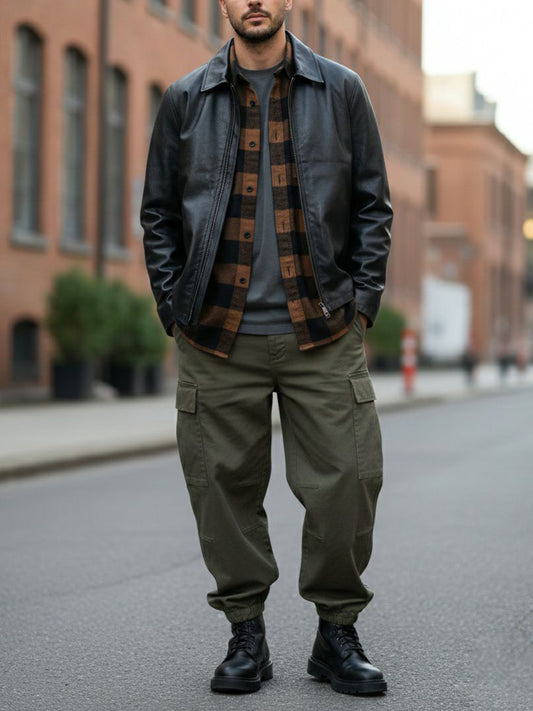 Shirt Collar Jacket | Vegan Leather Jackets