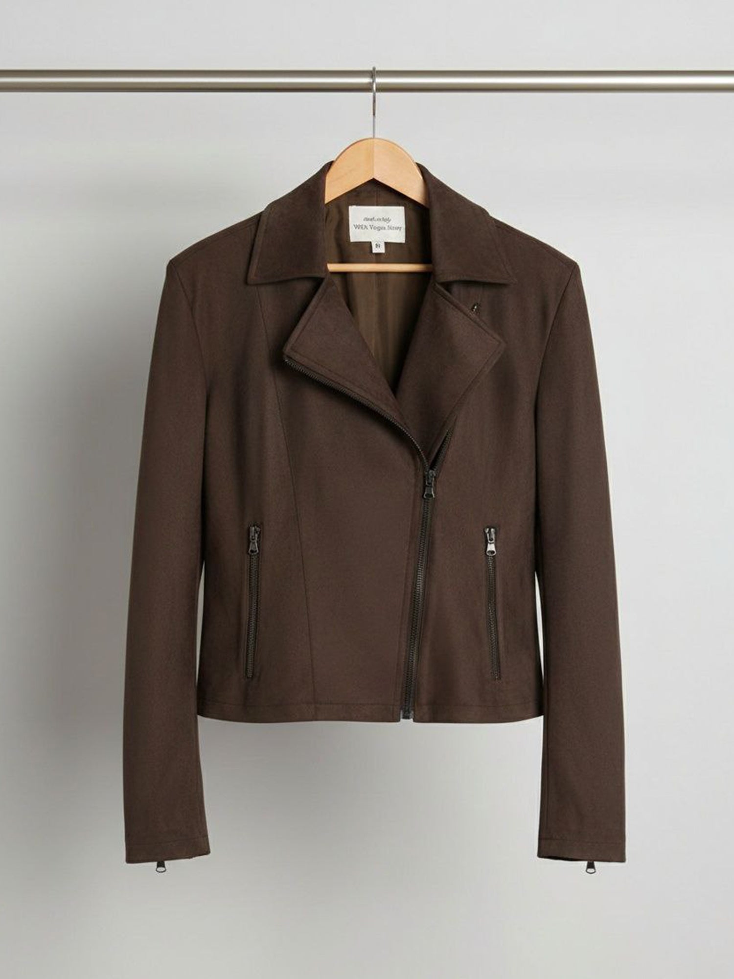 Vegan Suede Biker Jacket