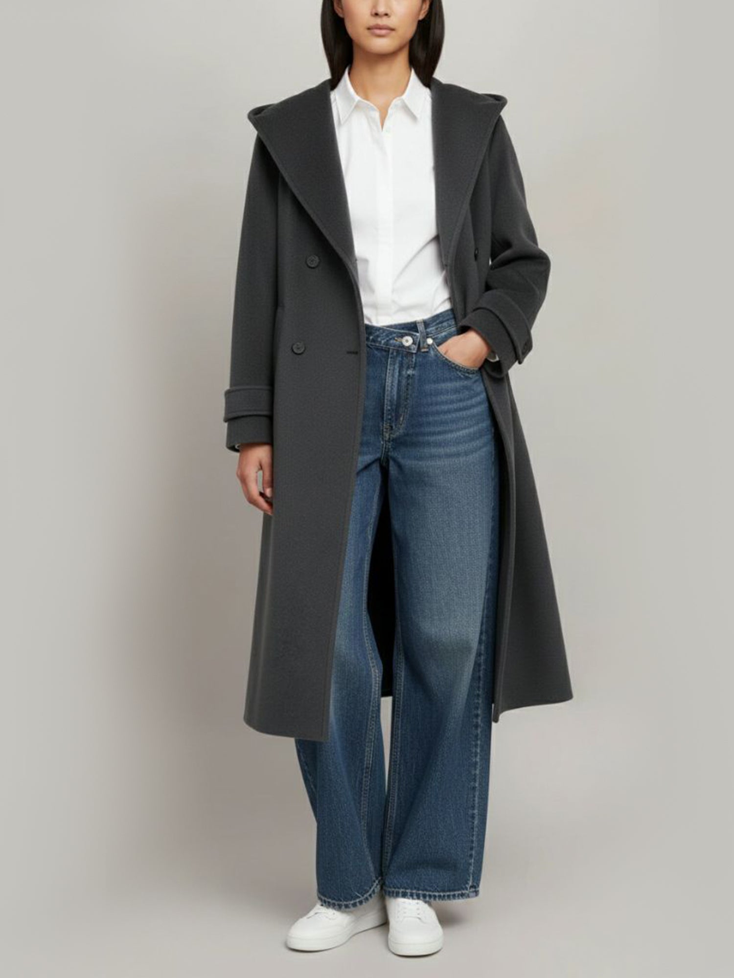 Manteau oversize en laine végétalienne