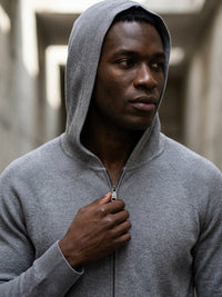 Sweat à capuche zippé en tricot recyclé 