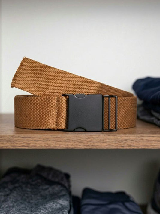 Ceinture à clip en Tencel et métal 4 cm