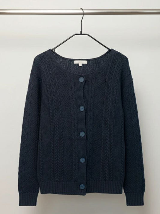 Chunky Button Up Knited Cardigan | Vegan Knitwear