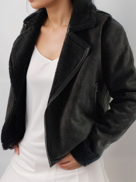 Gerecycleerde veganistische Shearling vlieger | Vegan Leather Jackets