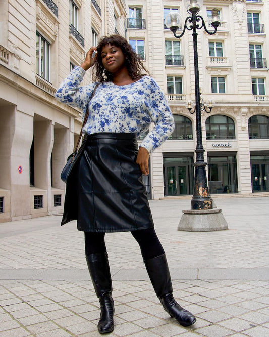 Vegan Leather Wrap Sarong Skirt | 